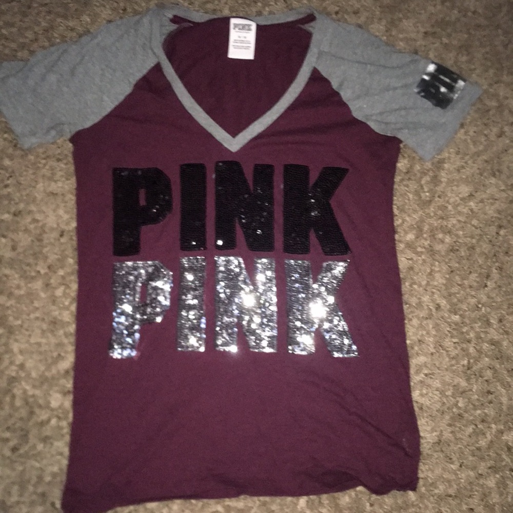 Pink maroon and grey shirt